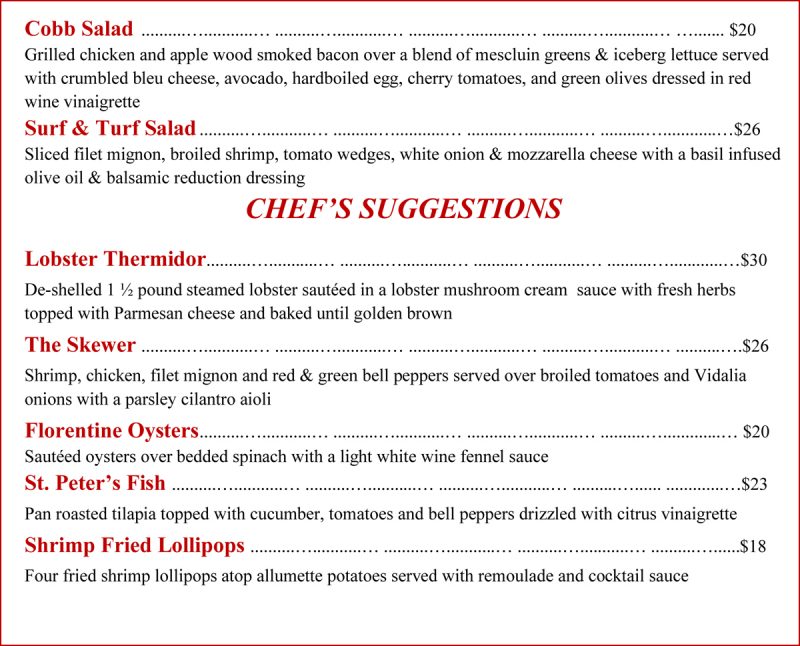 MenusQRCodeOld Jimmy Hays Steakhouse Restaurant, A Traditional